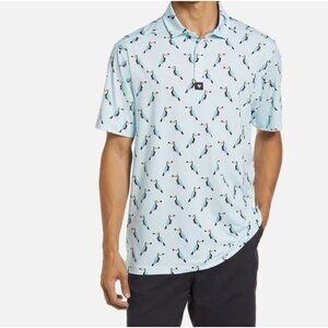 Bad Birdie Men’s The Toucan Do It Golf Polo Shirt Blue Size S